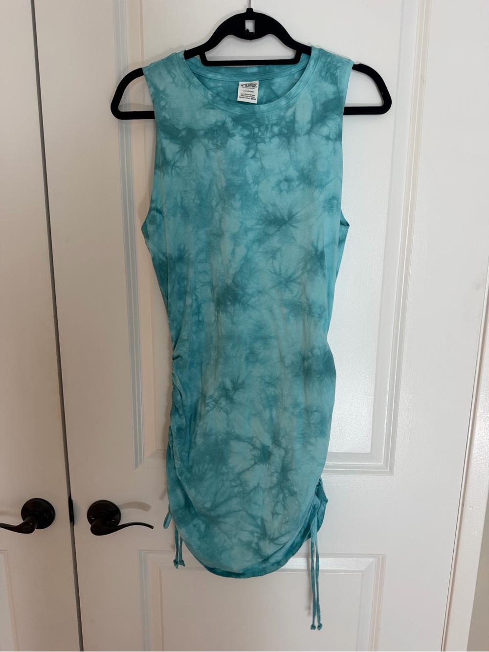 PINK Victoria's Secret Teal Tie-Dye Side-Ruched Tank